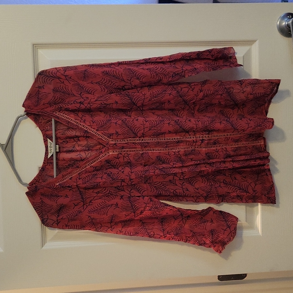Lucky Brand burnt orange blouse